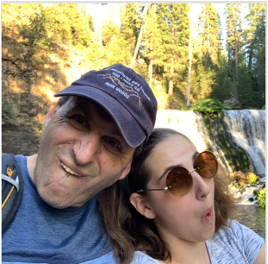 Emily Mitnick with waterfall on the background